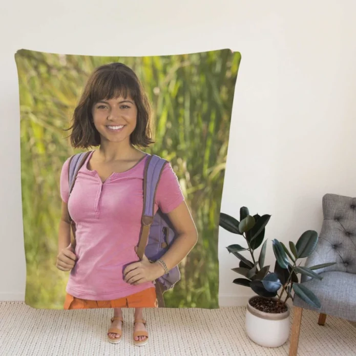 Isabela Merced in Dora and the Lost City of Gold Kids Movie Fleece Blanket