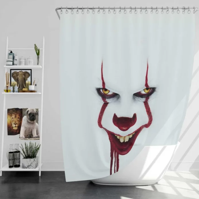 It Chapter Two Film Pennywise White Bath Shower Curtain