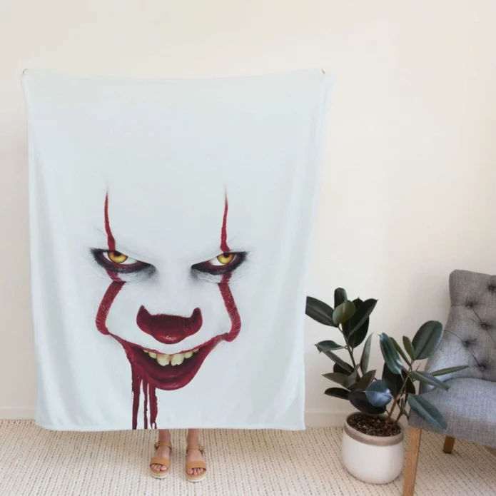 It Chapter Two Film Pennywise White Fleece Blanket