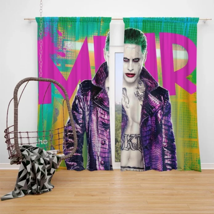 Jared Leto as The Joker in Suicide Squad Movie Window Curtain