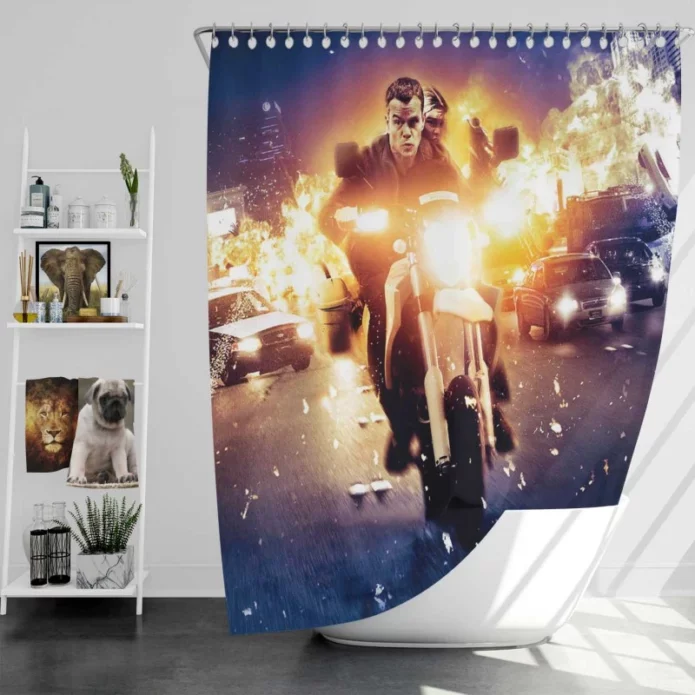 Jason Bourne Movie Bath Shower Curtain