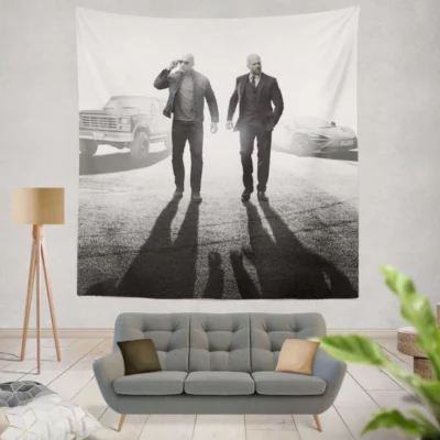 Jason Statham Dwayne Johnson in Fast & Furious Movie Wall Hanging Tapestry