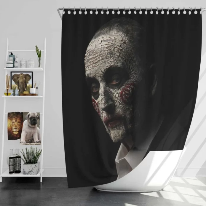 Jigsaw Movie Saw Tobin Bell Bath Shower Curtain