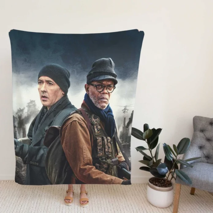 John Cusack and Samuel L Jackson in Cell Movie Fleece Blanket