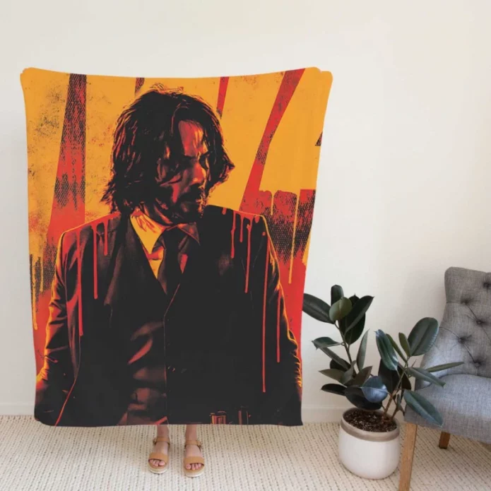 John Wick Chapter 4 Movie Keanu Reeves Fleece Blanket