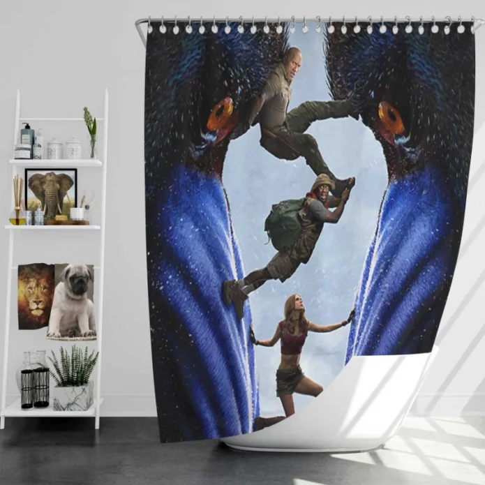 Jumanji The Next Level Movie Dwayne Johnson Kevin Hart Bath Shower Curtain