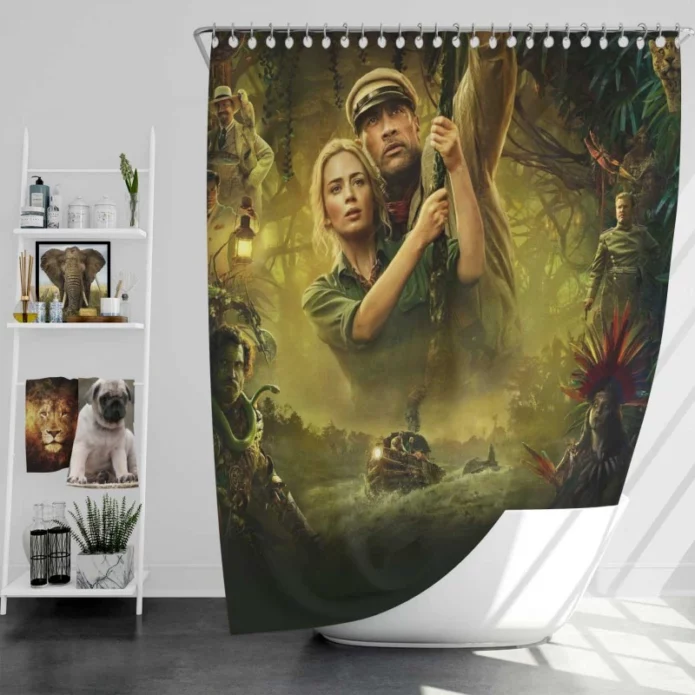 Jungle Cruise Movie Dwayne Johnson Emily Blunt Bath Shower Curtain