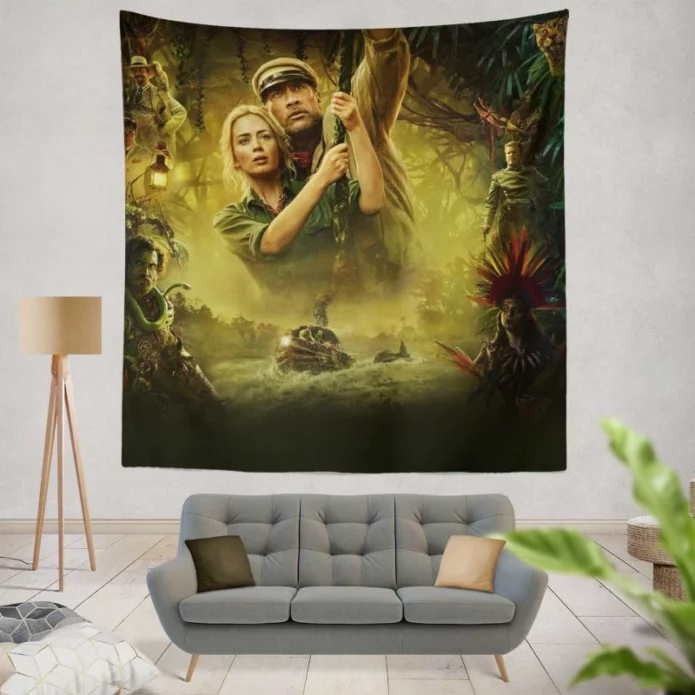 Jungle Cruise Movie Dwayne Johnson Emily Blunt Wall Hanging Tapestry