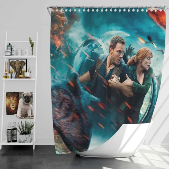 Jurassic World Fallen Kingdom Movie Bryce Dallas Howard Bath Shower Curtain