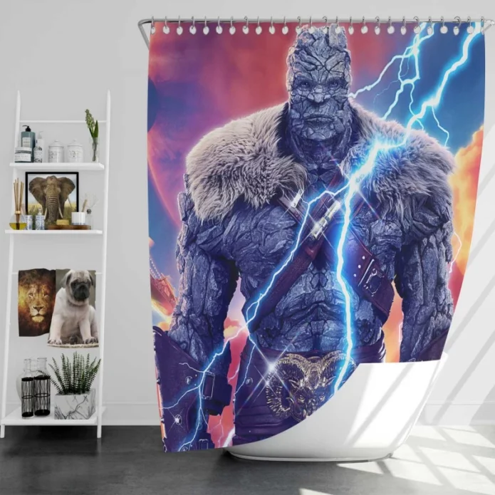 Korg in Thor Love and Thunder Movie Bath Shower Curtain