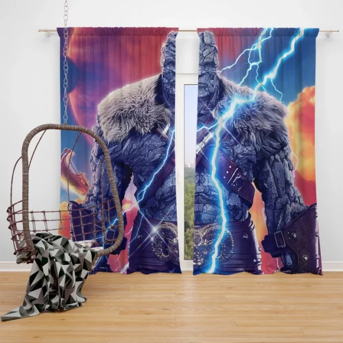 Korg in Thor Love and Thunder Movie Window Curtain