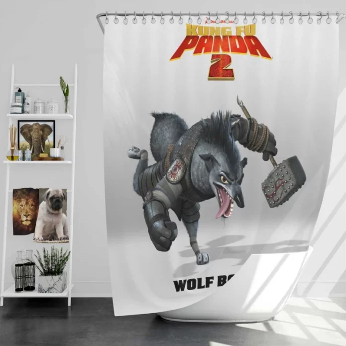Kung Fu Panda 2 Movie Boss Wolf Bath Shower Curtain