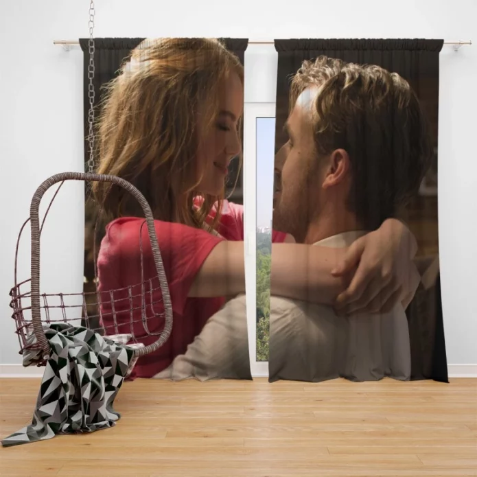 La La Land Movie Emma Stone Ryan Gosling Window Curtain