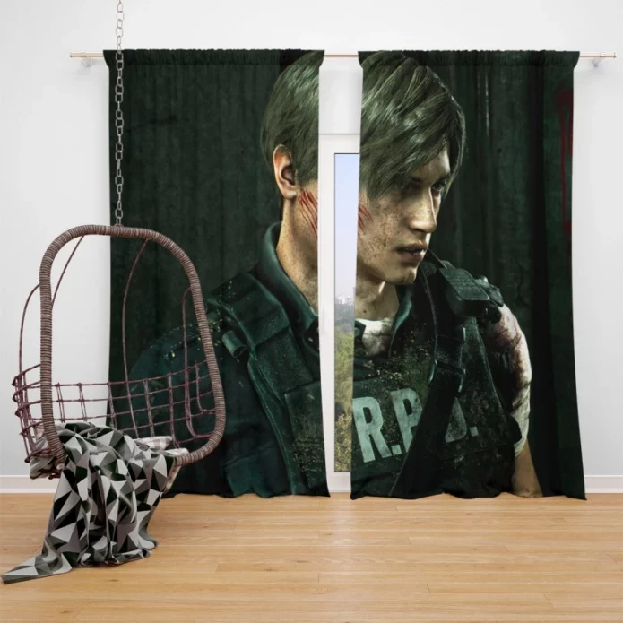 Leon S Kennedy Movie Resident Evil 2 Window Curtain