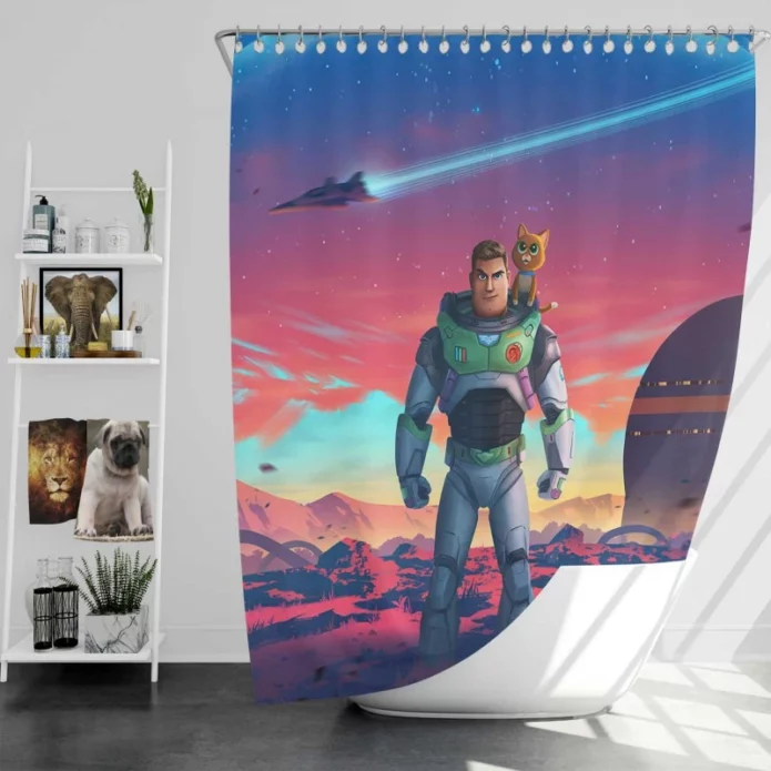 Lightyear Movie Buzz Lightyear Bath Shower Curtain