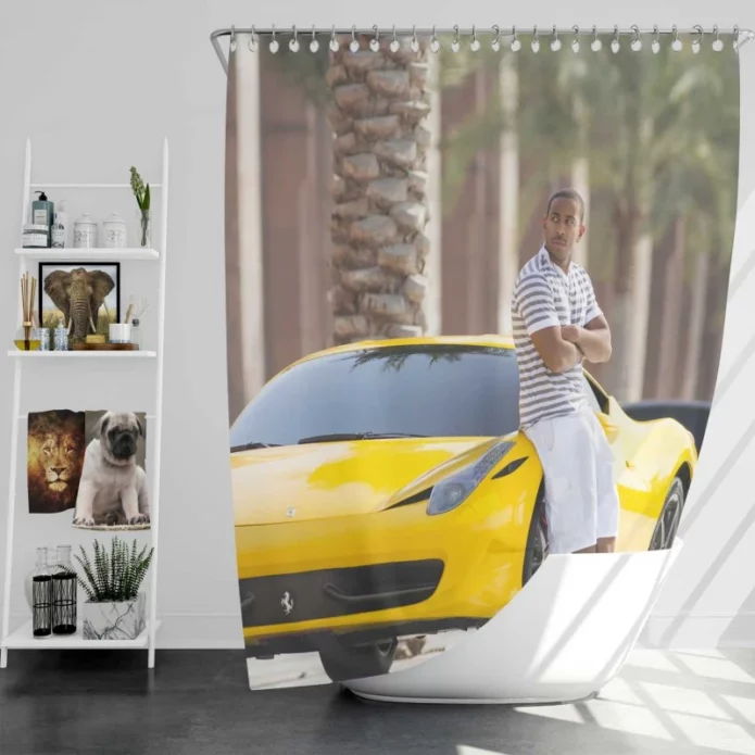 Ludacris Tej in Furious 7 Movie Bath Shower Curtain