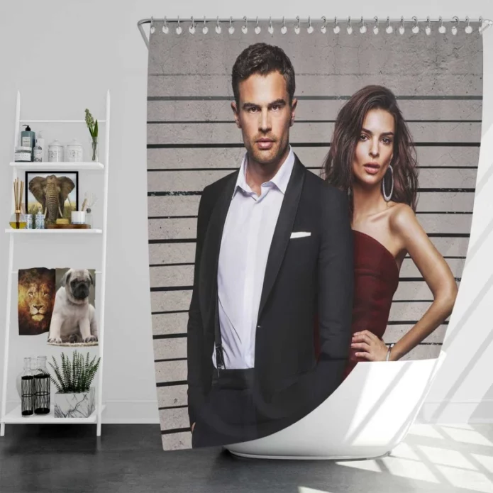 Lying and Stealing Movie Emily Ratajkowski Theo James Bath Shower Curtain