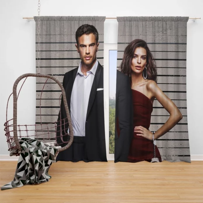 Lying and Stealing Movie Emily Ratajkowski Theo James Window Curtain