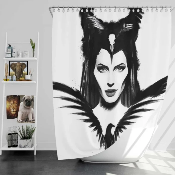 Maleficent Mistress of Evil Movie Angelina Jolie Bath Shower Curtain