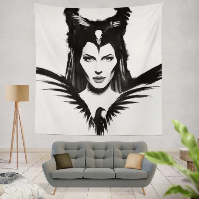 Maleficent Mistress of Evil Movie Angelina Jolie Wall Hanging Tapestry