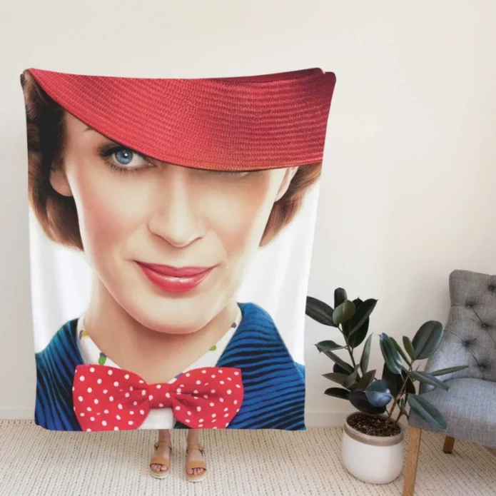 Mary Poppins Returns Movie Emily Blunt Mary Poppins Fleece Blanket