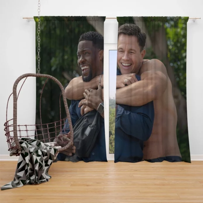 Me Time Movie Kevin Hart Mark Wahlberg Window Curtain