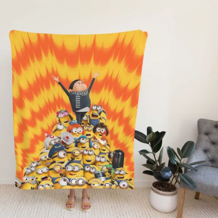 Minions The Rise of Gru Kids Cartoon Movie Fleece Blanket