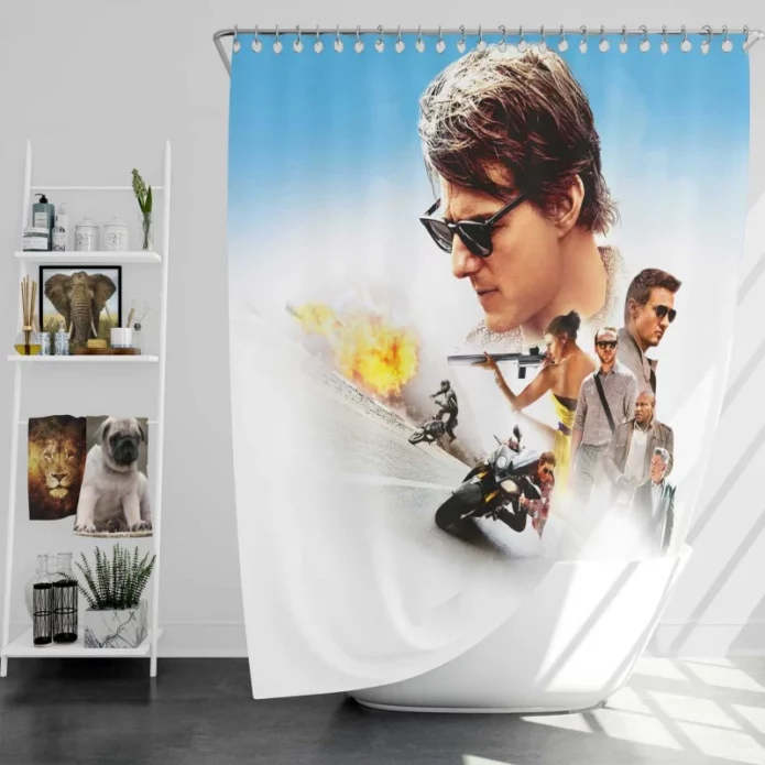 Mission Impossible Rogue Nation Movie Jeremy Renner Bath Shower Curtain