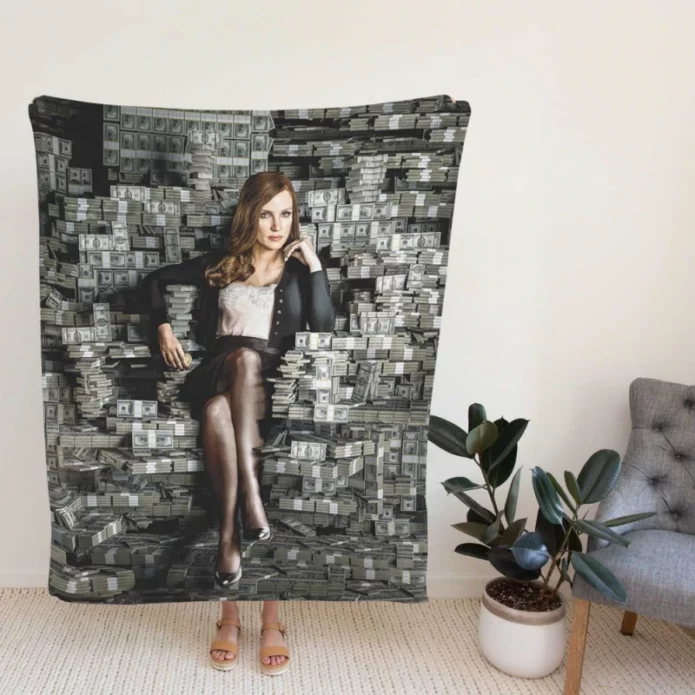 Mollys Game Movie Jessica Chastain Fleece Blanket