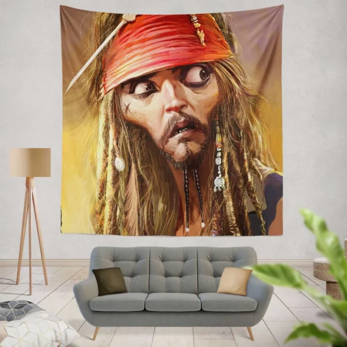 Pirates Of The Caribbean Movie Jack Sparrow Wall Hanging Tapestry