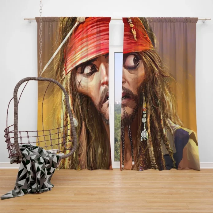 Pirates Of The Caribbean Movie Jack Sparrow Window Curtain