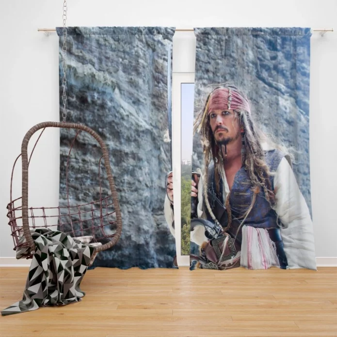 Pirates of the Caribbean On Stranger Tides Movie Jack Sparrow Window Curtain