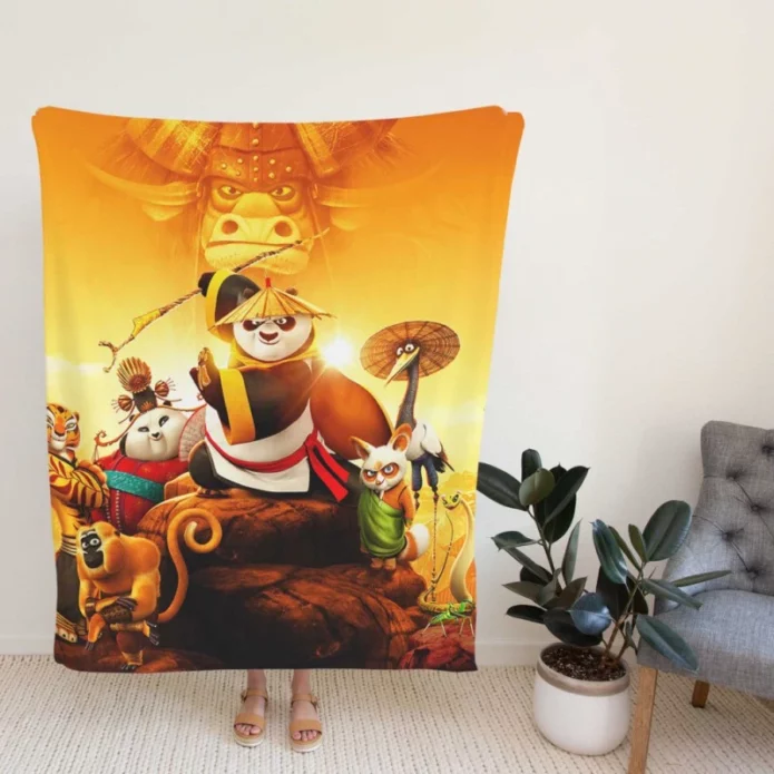 Po in Kung Fu Panda 3 Movie Kids Comedy Fleece Blanket
