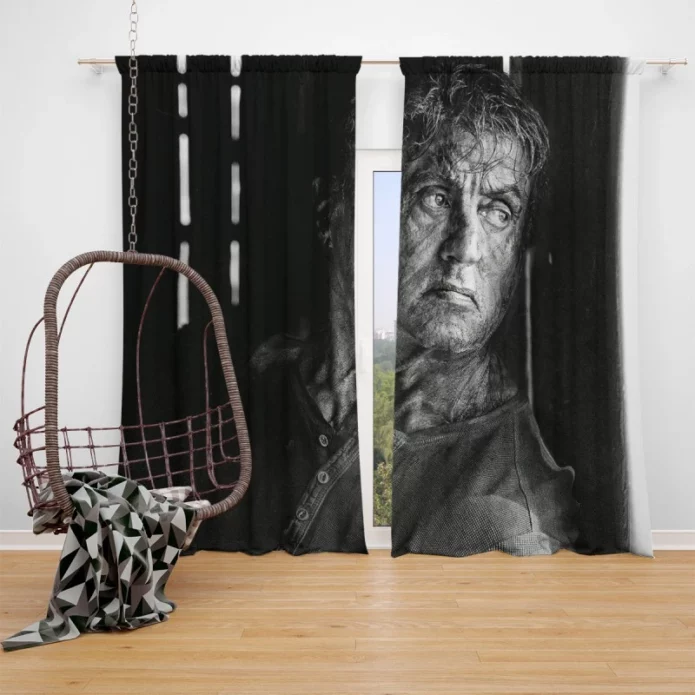 Rambo Last Blood Movie Sylvester Stallone Window Curtain