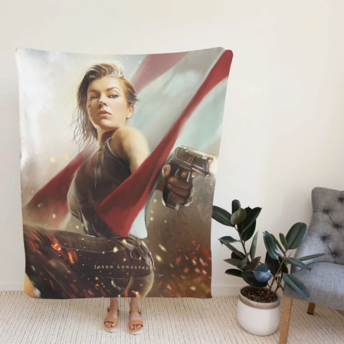 Resident Evil Action Horror Movie Milla Jovovich Fleece Blanket