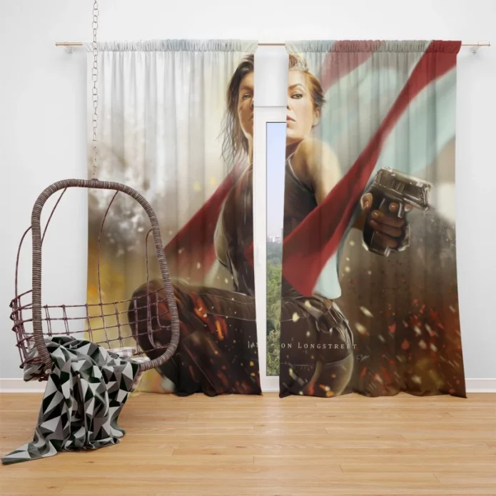 Resident Evil Action Horror Movie Milla Jovovich Window Curtain