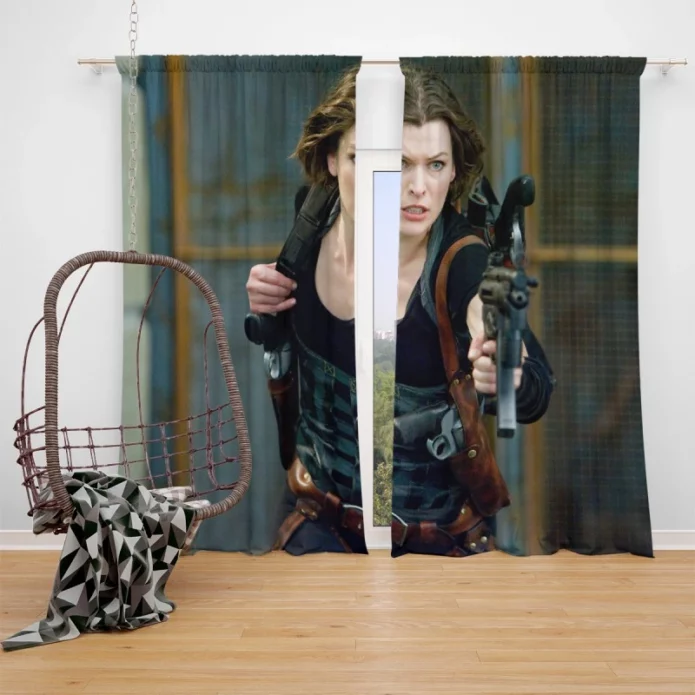 Resident Evil Afterlife Movie Window Curtain