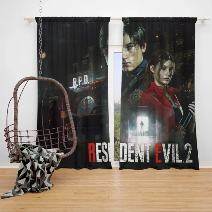 Resident Evil Horror Movie Window Curtain