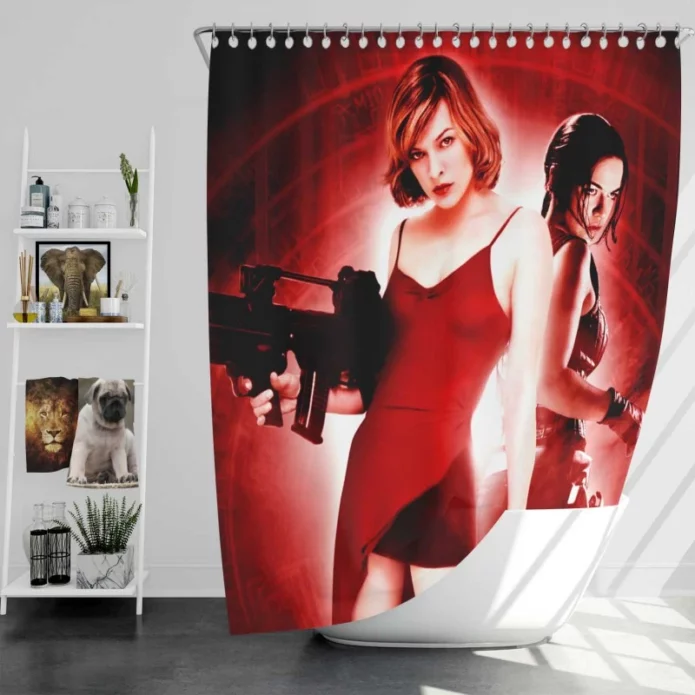 Resident Evil Movie Michelle Rodriguez Bath Shower Curtain