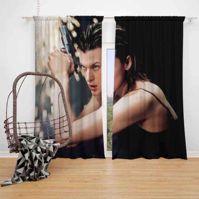 Resident Evil Movie Milla Jovovich Window Curtain