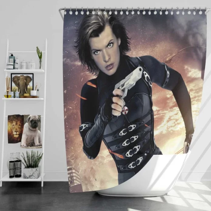 Resident Evil Retribution Thriller Movie Bath Shower Curtain