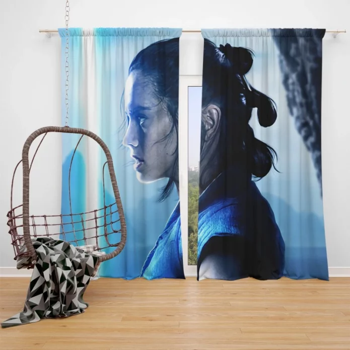 Rey Lightsaber in Star Wars The Last Jedi Movie Window Curtain