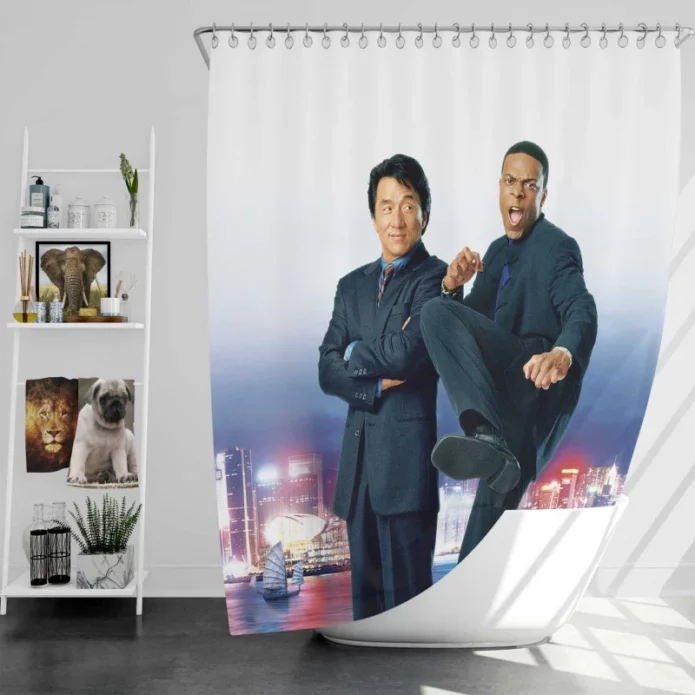 Rush Hour 2 Movie Jackie Chan Chris Tucker Bath Shower Curtain