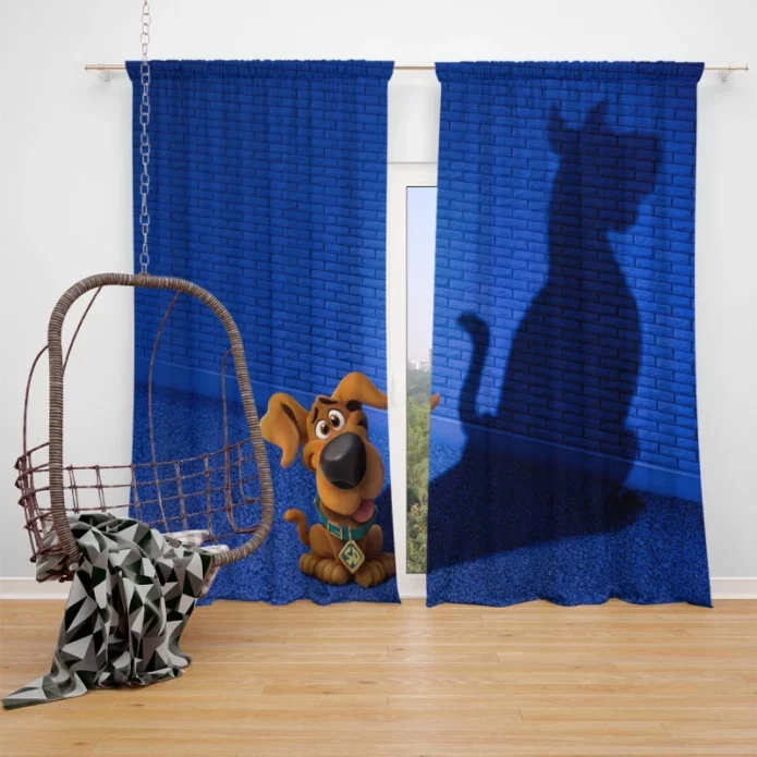 Scoob Movie Shadow Puppy Window Curtain