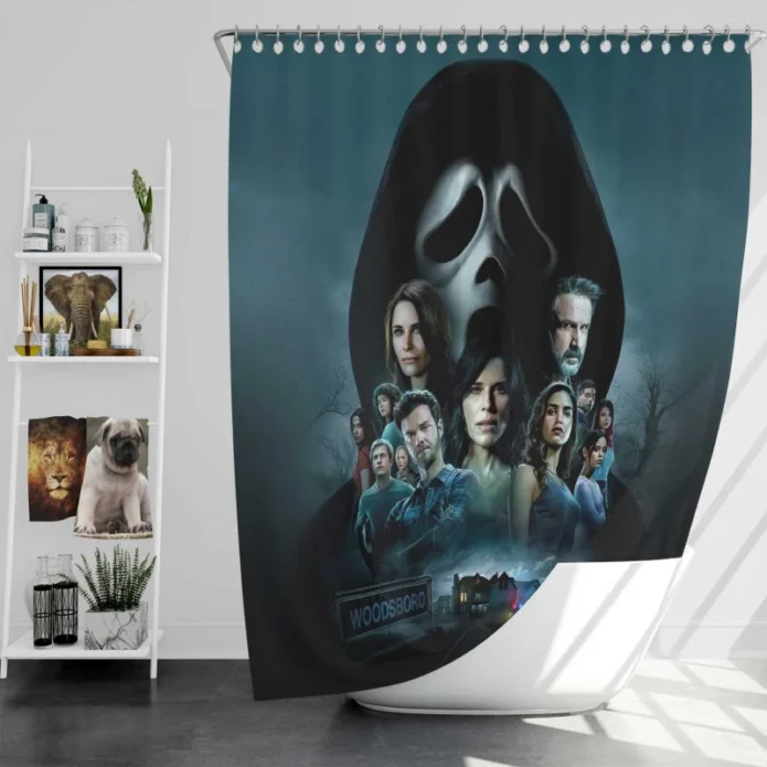 Scream Movie Poster Bath Shower Curtain