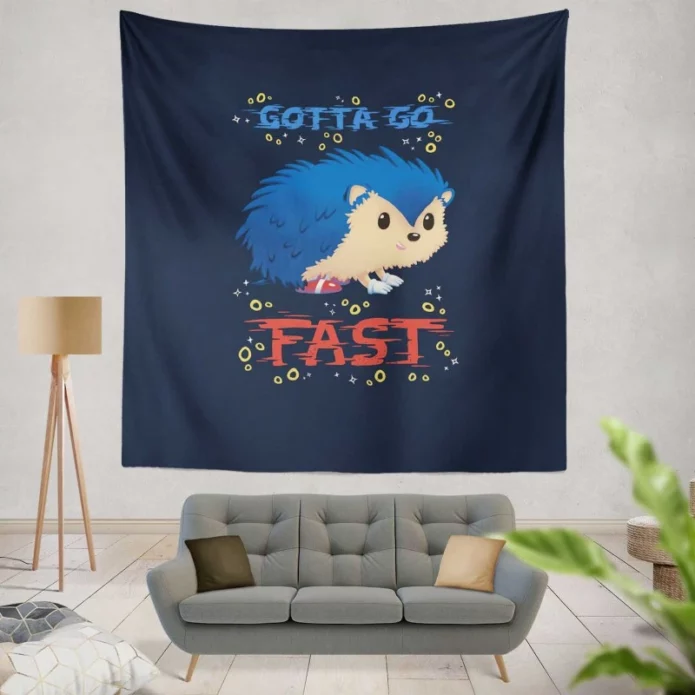 Sonic the Hedgehog Movie Gotta go Fast Wall Hanging Tapestry