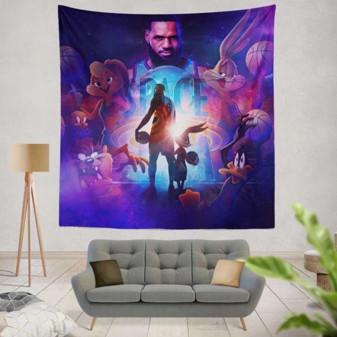 Space Jam 2 Movie LeBron James Bugs Bunny Wall Hanging Tapestry