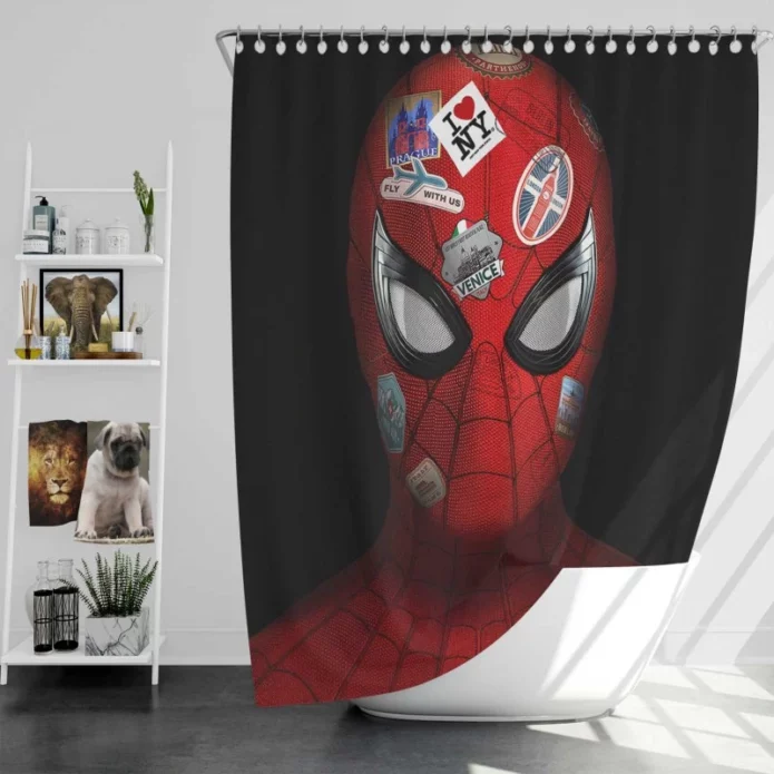 Spider-Man Far From Home Marvel MCU Film Bath Shower Curtain