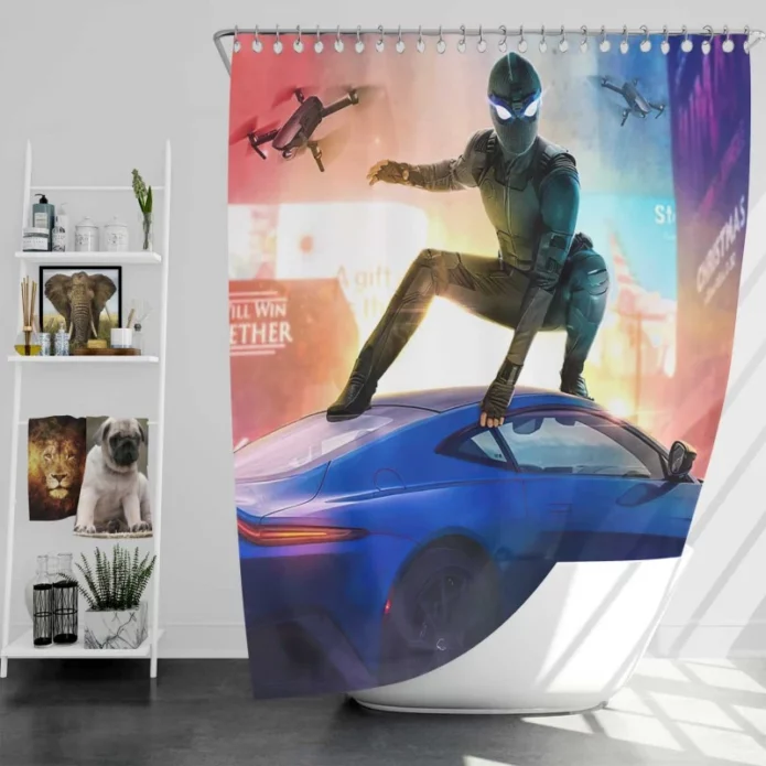 Spider-Man Far From Home Movie Bath Shower Curtain