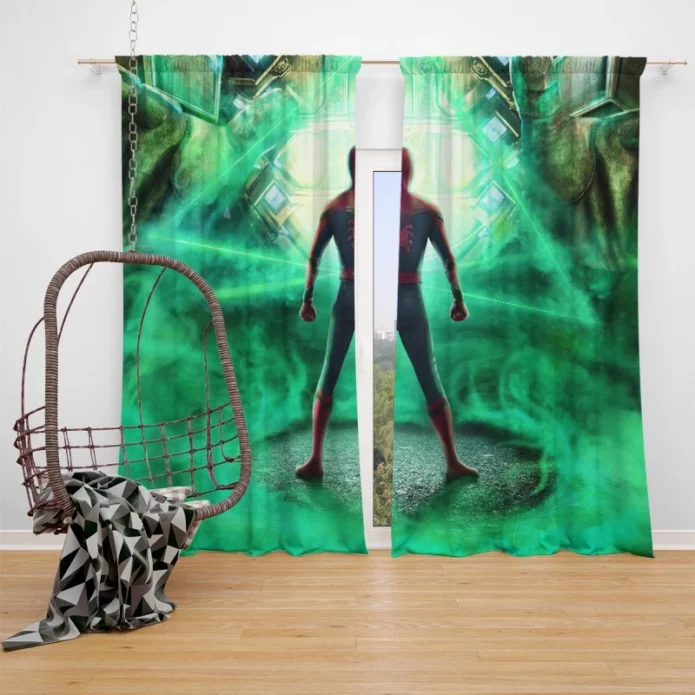 Spider-Man Far From Home Movie Tom Holland Window Curtain